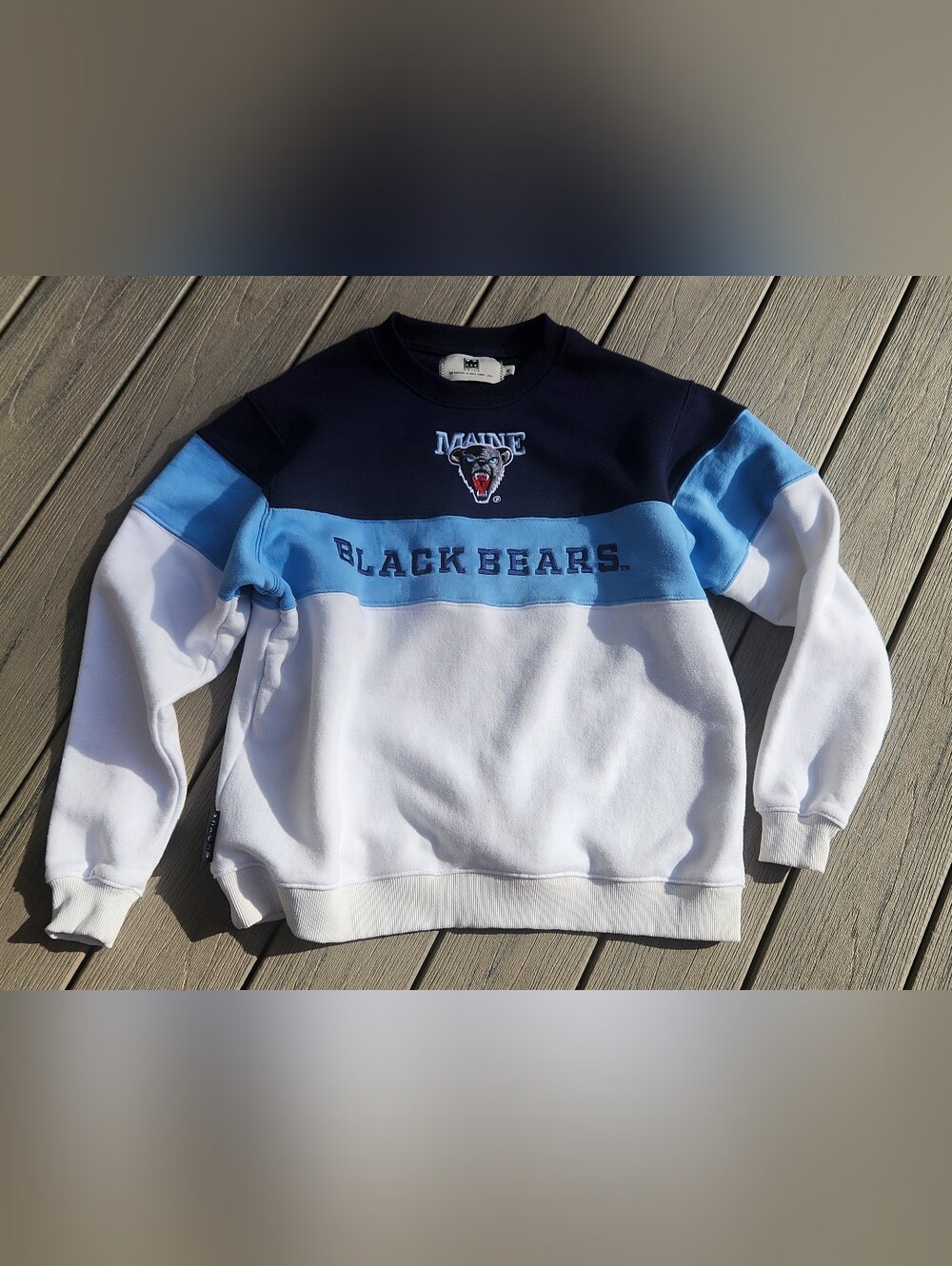 Colorblock Crewneck Sweatshirt - Navy/Light Blue/White